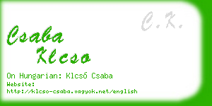 csaba klcso business card